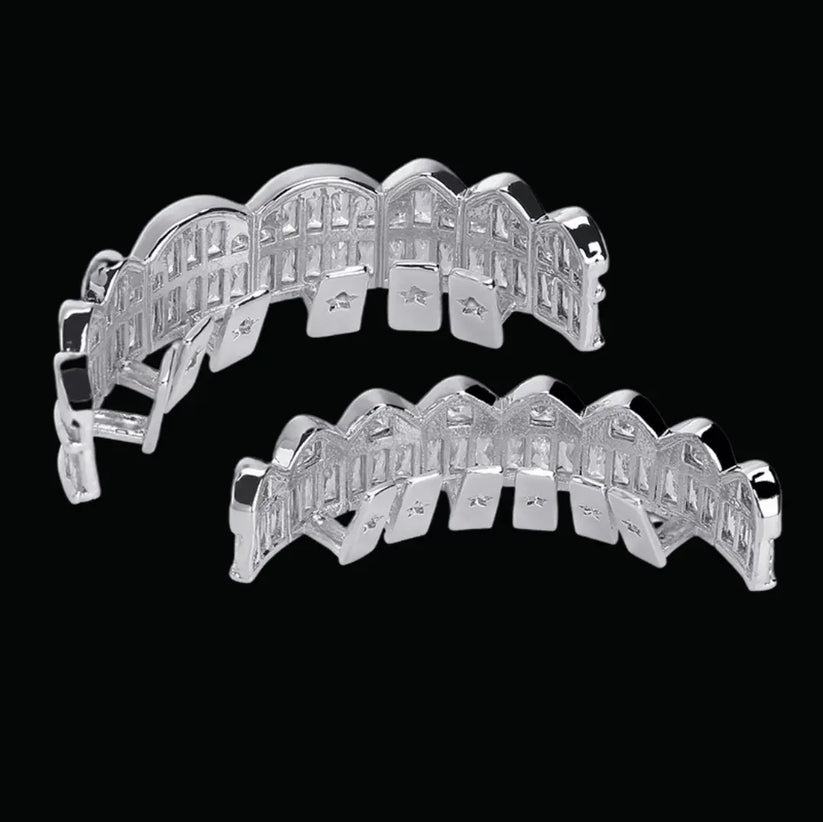 Miami Ice Baguette Iced Out Diamond Grillz
