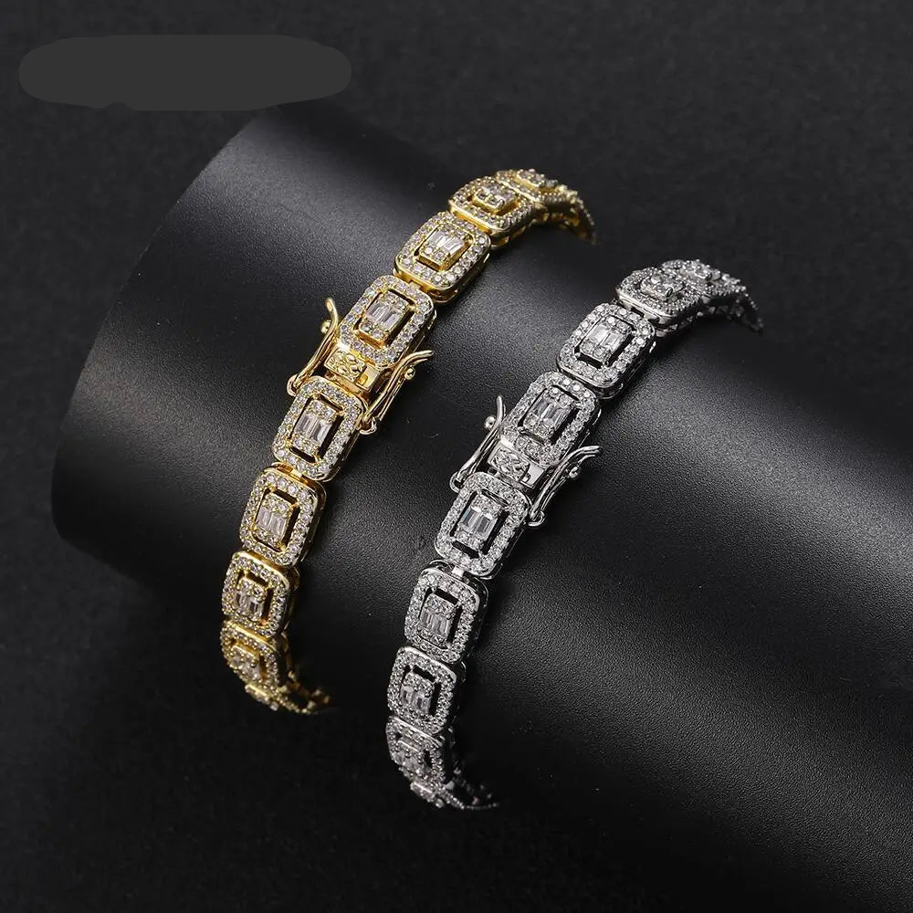 12mm Clustered Tennis Bracelet