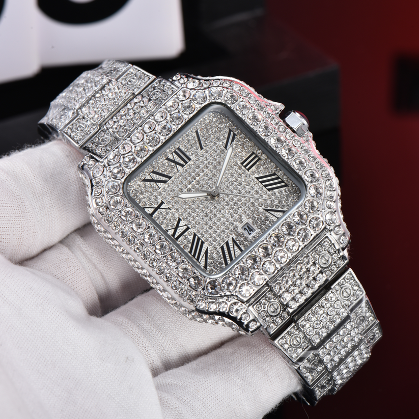 Miami Ice Luxury Iced Out Square Watch for Men