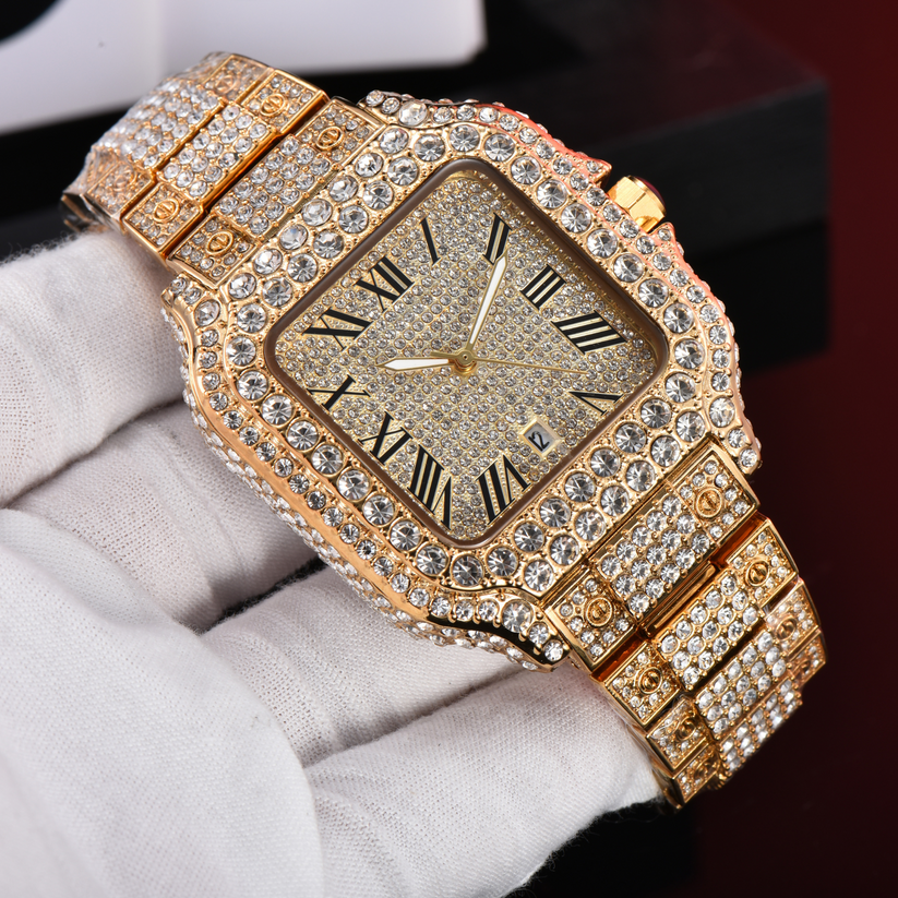 Miami Ice Luxury Iced Out Square Watch for Men