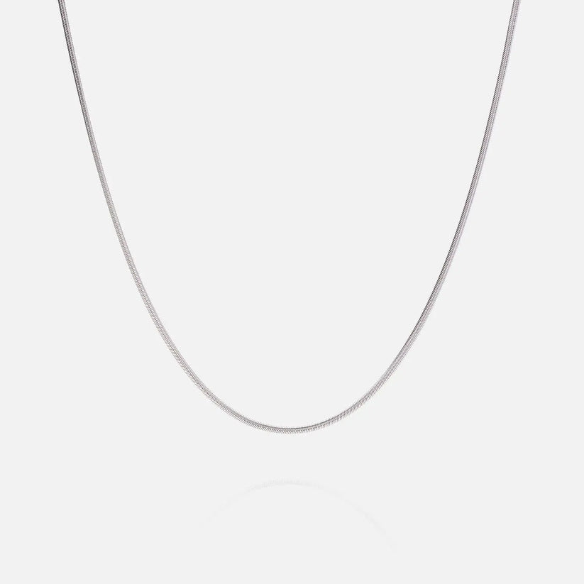 Miami Ice 3mm Round Snake Chain - White Gold