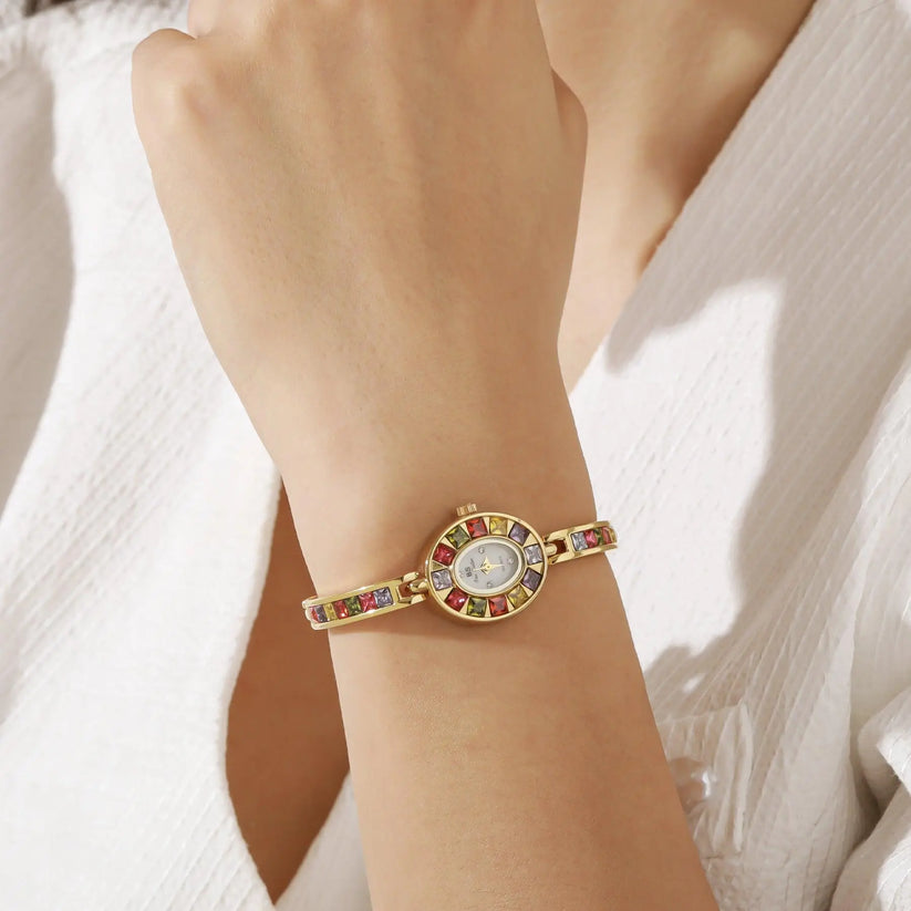 Miami Ice Luxury Rainbow Rhinestone Watch