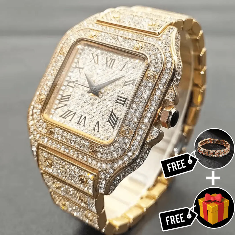 Miami Ice Iced Out Spinner Dial Watch