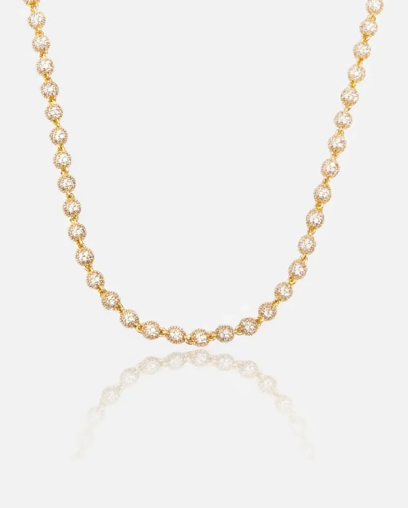 Miami Ice 5mm Iced Ball Chain - Gold