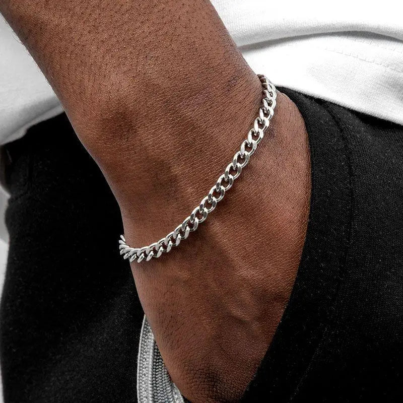 Miami Ice 5mm Cuban Link Bracelet - White Gold