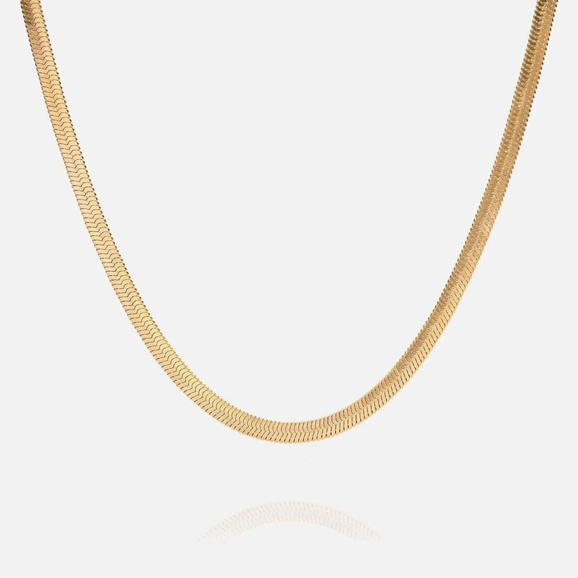 Miami Ice Herringbone Chain - Gold