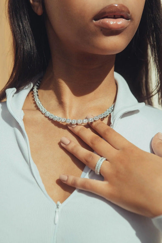 Miami Ice Clustered Tennis Chain