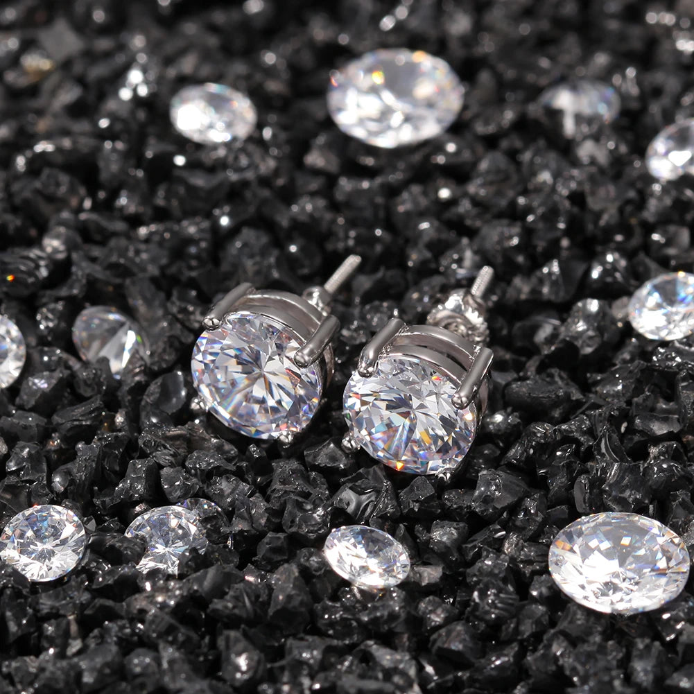 8mm Big CZ Stud Earrings