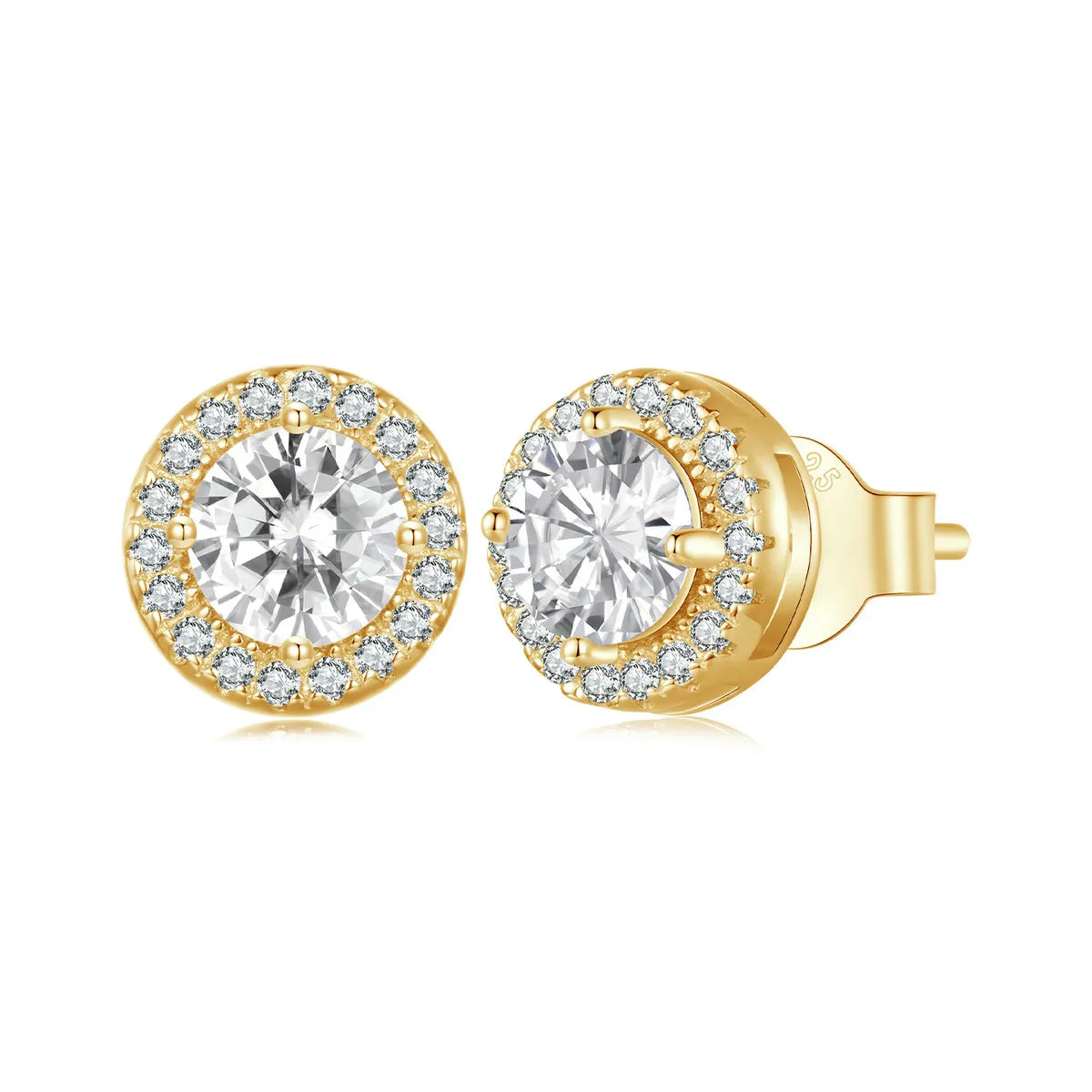 Miami Ice Vvs Halo Stud Earrings 2.4ctw - White Gold Vermeil
