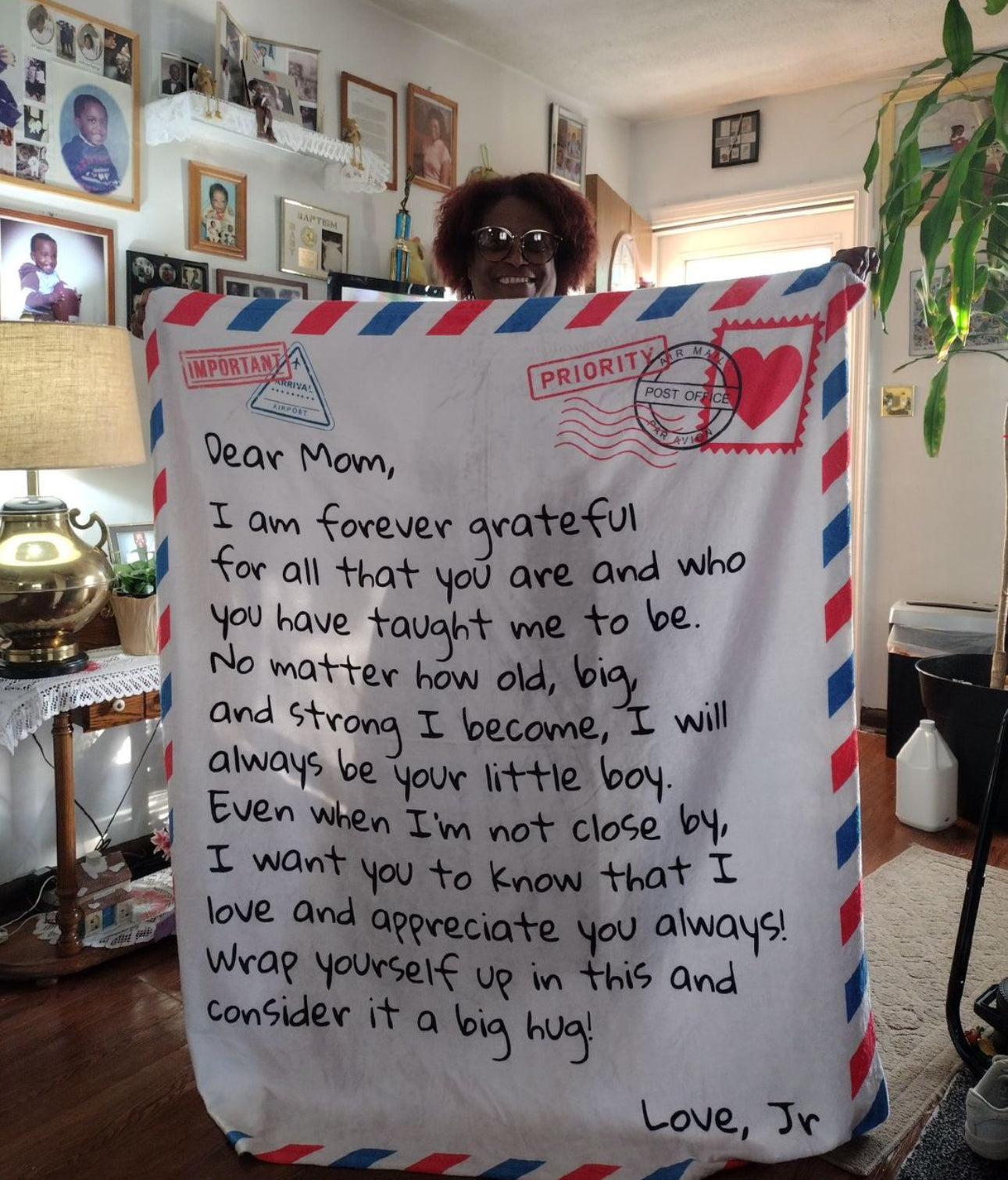 Dear Mom I Appreciate You Mothers Day/Birthday Velveteen 50x60 Plush Blanket