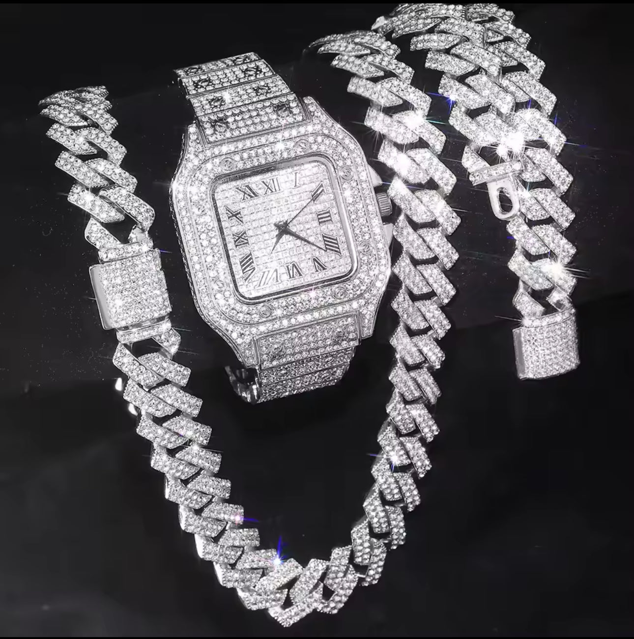 Miami Ice Iced Out Spinner Dial Watch