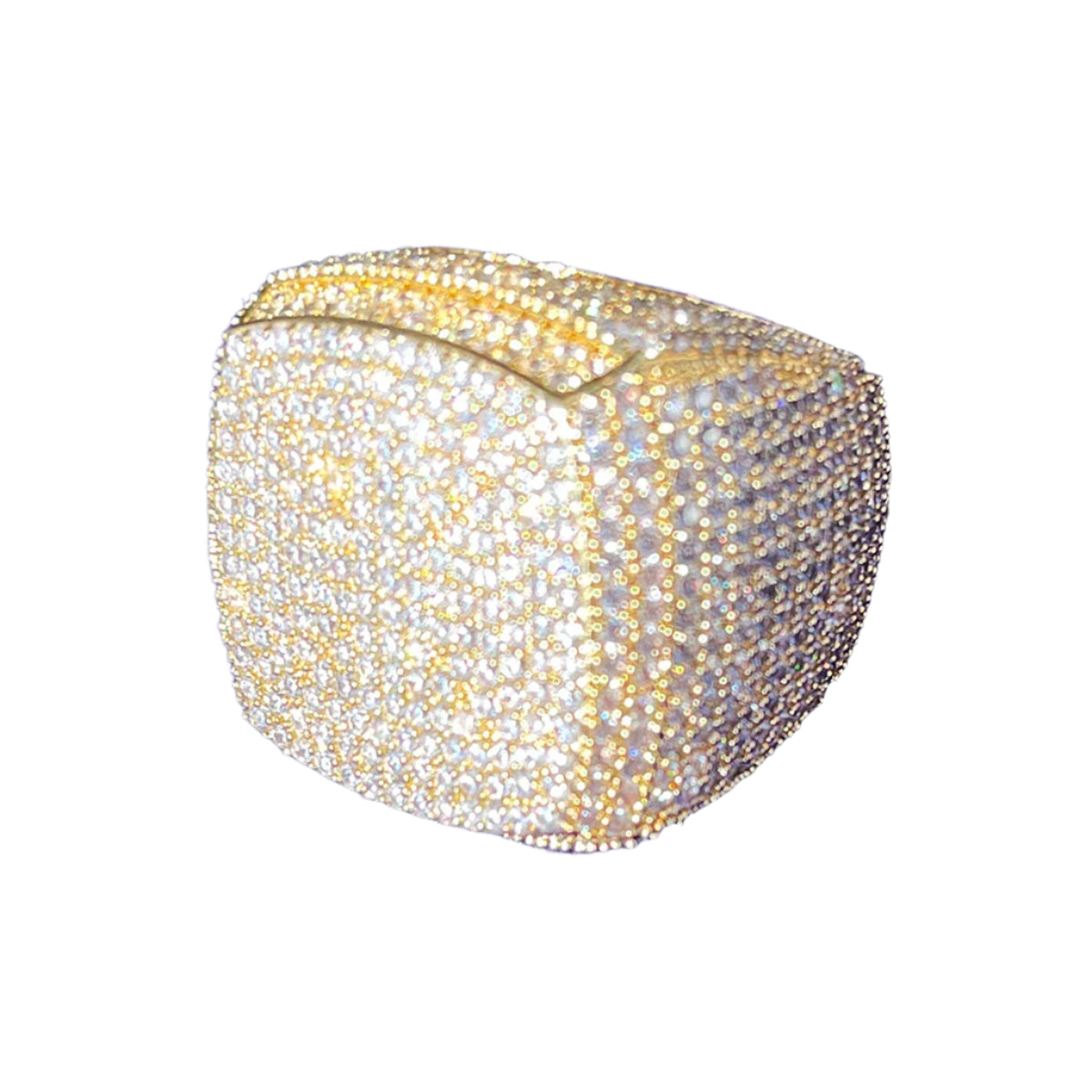 Frosted iced-out ring