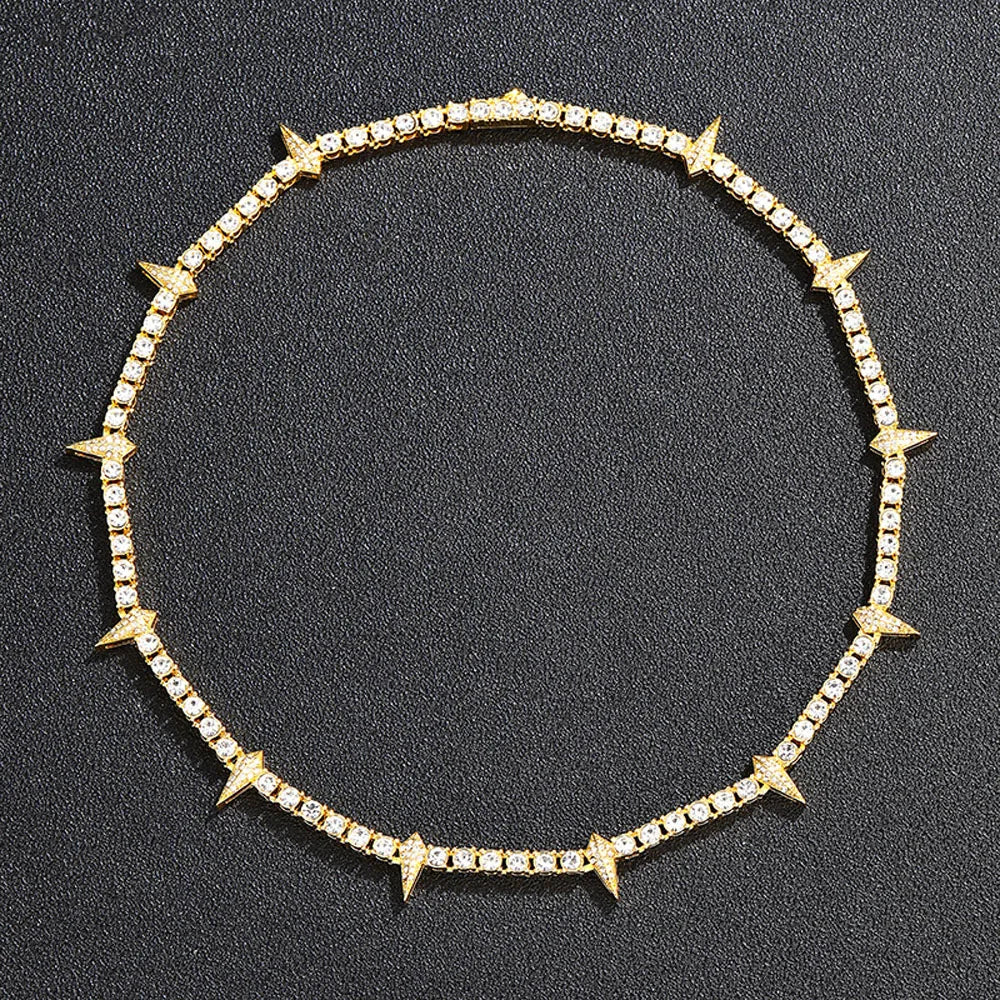Gold Moissanite Tennis Chain