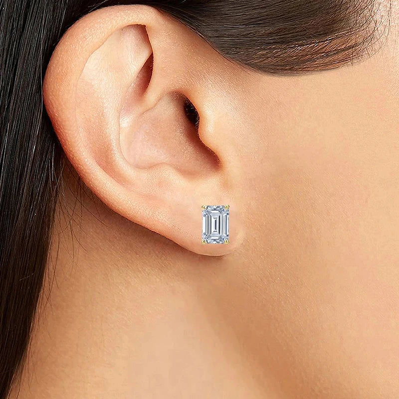 Miami Ice Vvs Baguette Stud Earrings 1.2 Ctw - Gold Vermeil