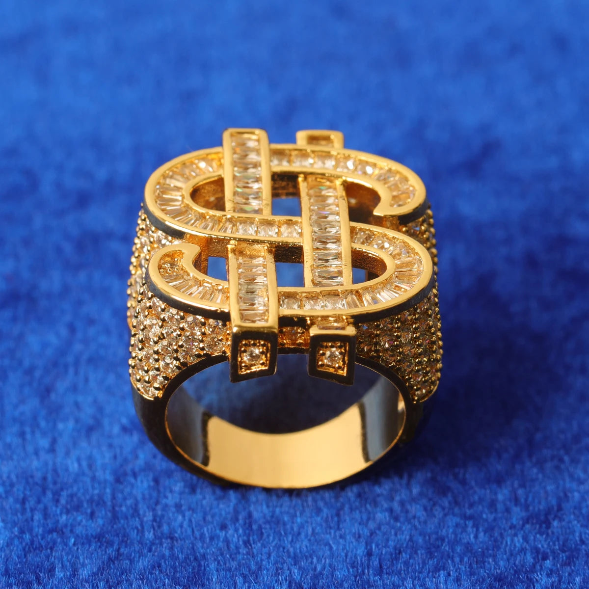 Miami Ice Dollar Sign Iced Out Ring