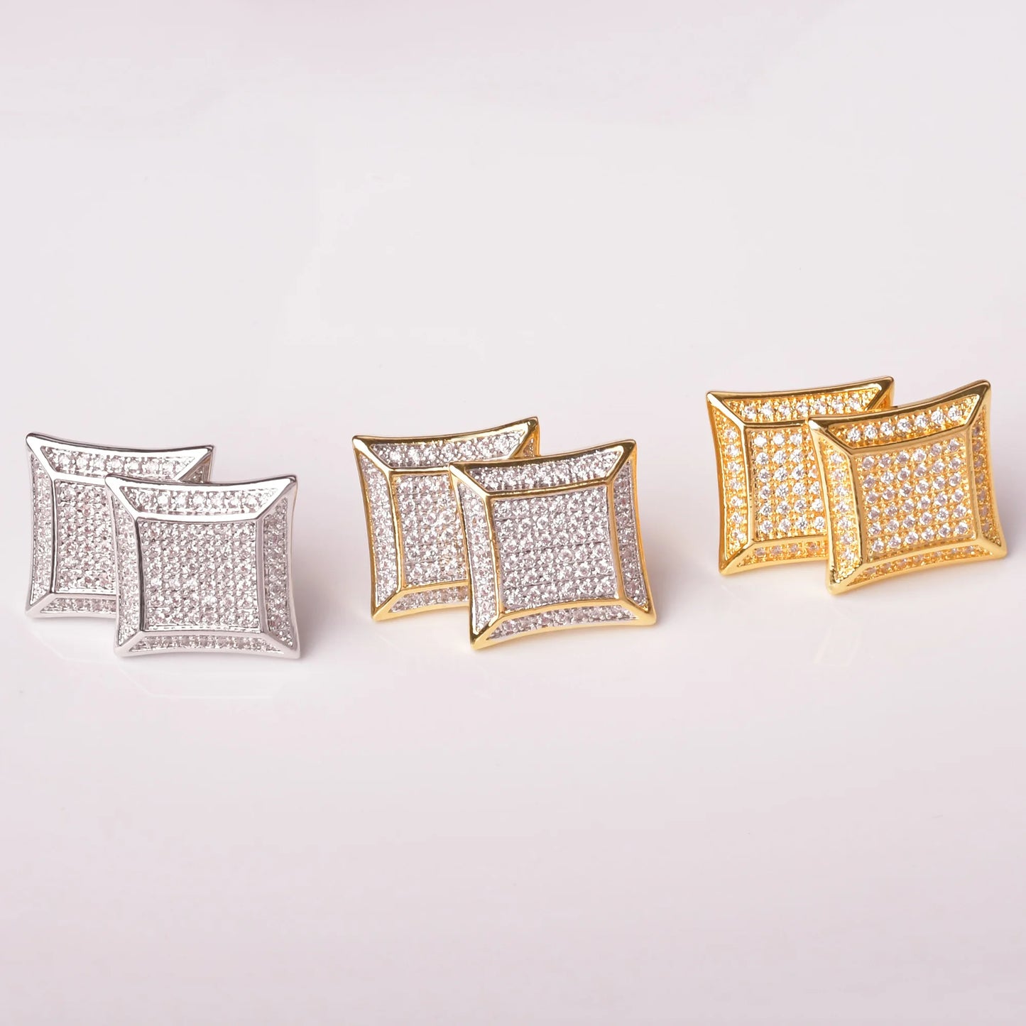 Miami Ice 15MM Royale Iced Out Stud Earrings