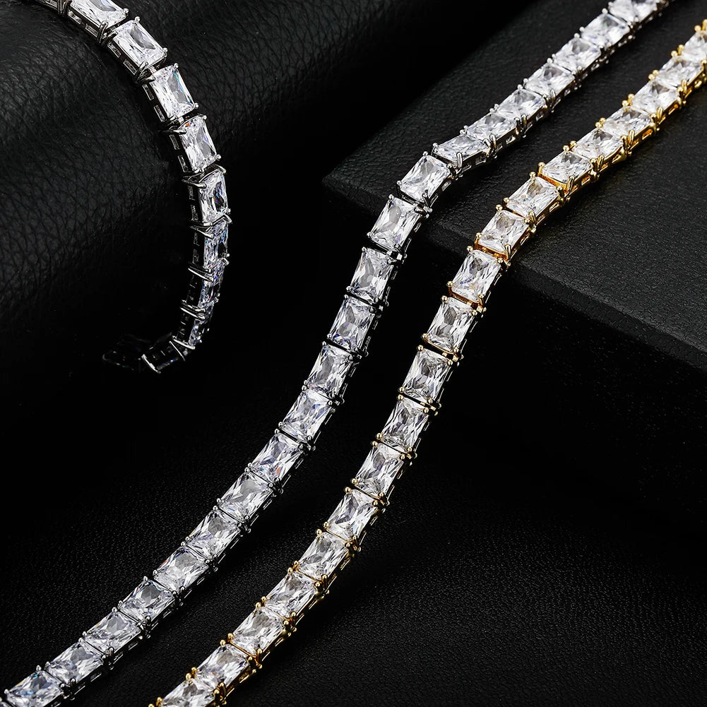 Miami Ice 5mm Tennis Chain + Bracelet Bundle - White Gold