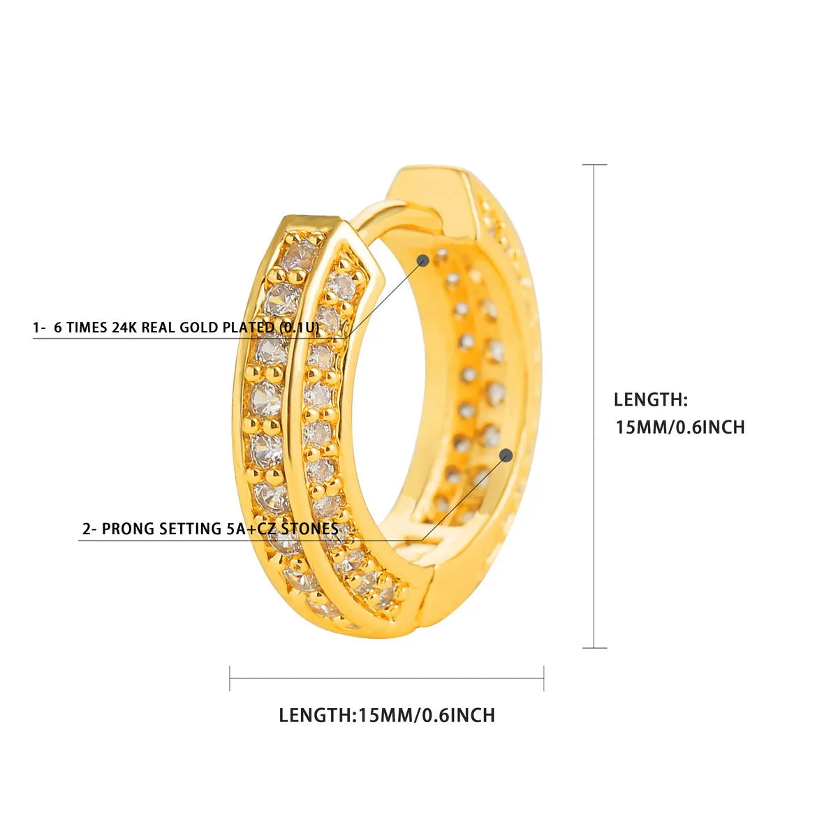 Miami Ice 15MM Round Trend Iced Out Stud Earrings