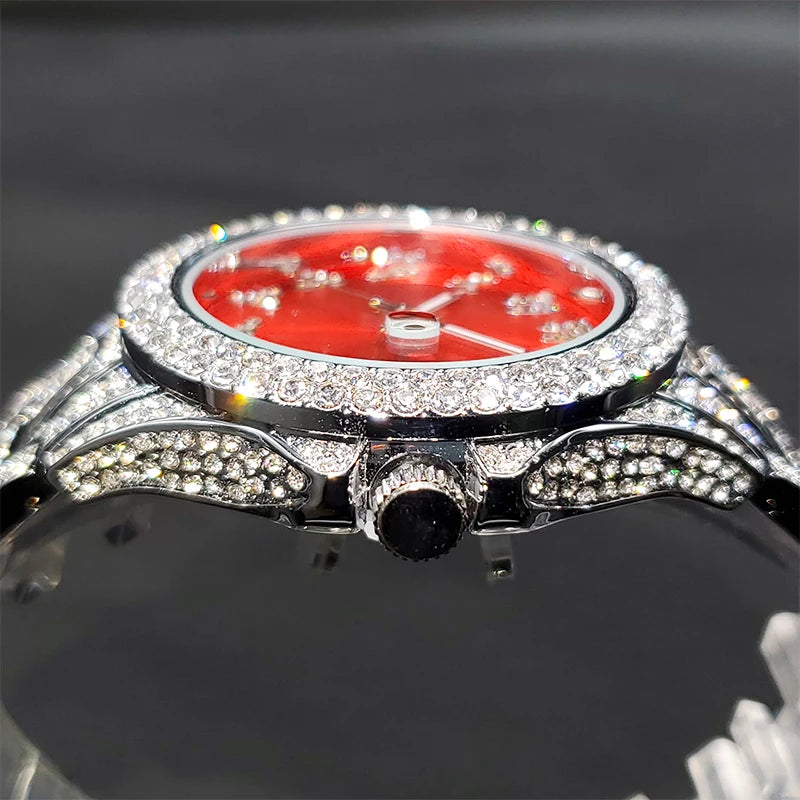 Miami Ice Men's Luxury Iced Out Watch & Bracelet Set