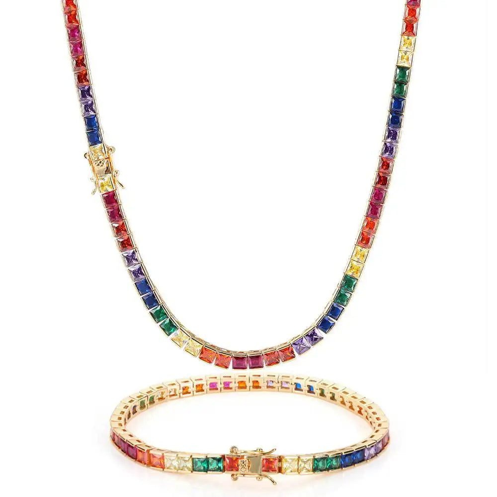 Miami Ice 22mm Gemstone Cuban Chain & Bracelets