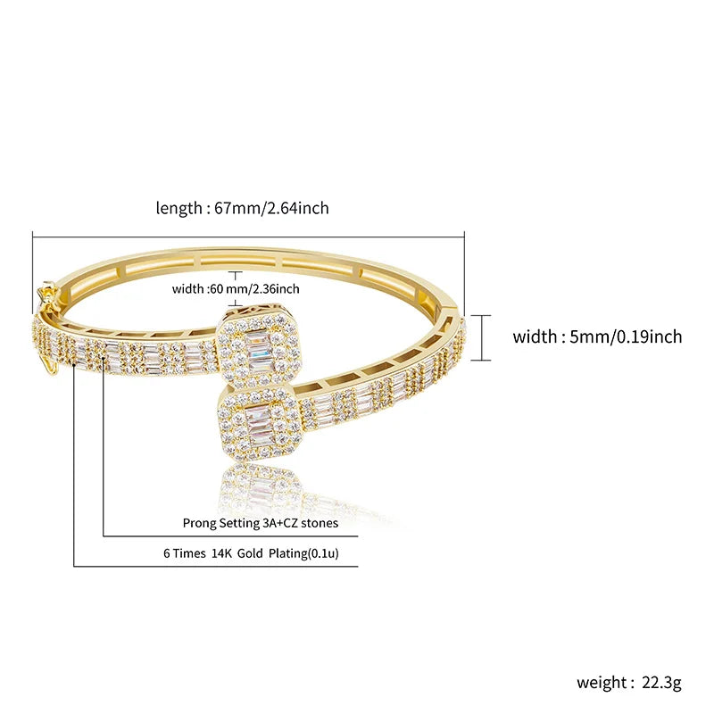 Miami Ice Stud Ice Bracelet- White Gold