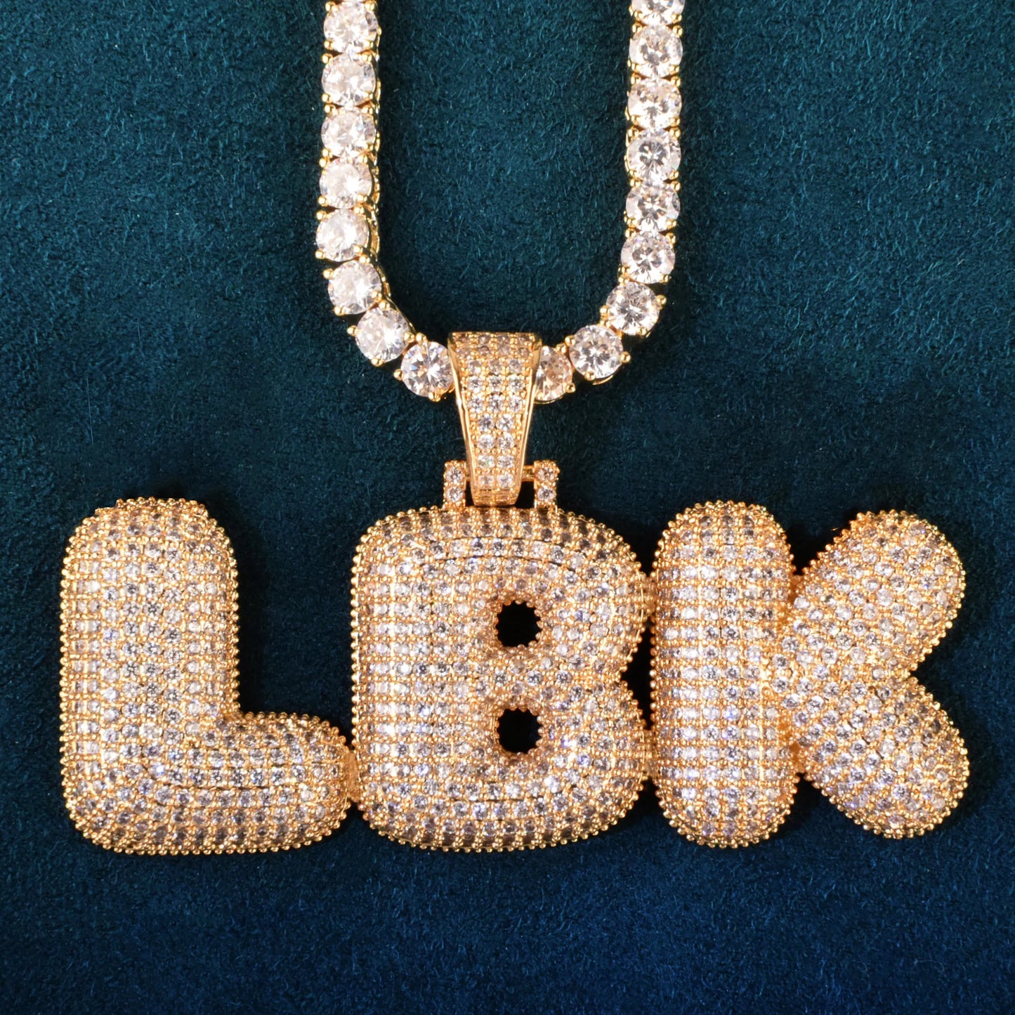 Miami Ice Vvs1 Drippy Bubble Custom Pendant- Gold