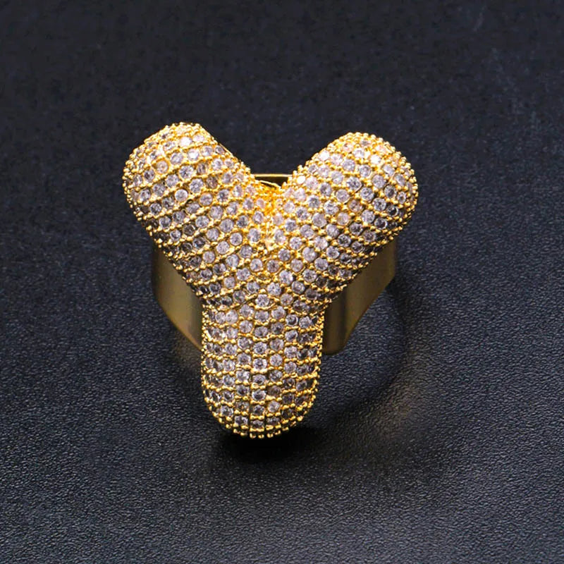 Miami Ice A-Z Initial Custom Letter Iced Out Ring