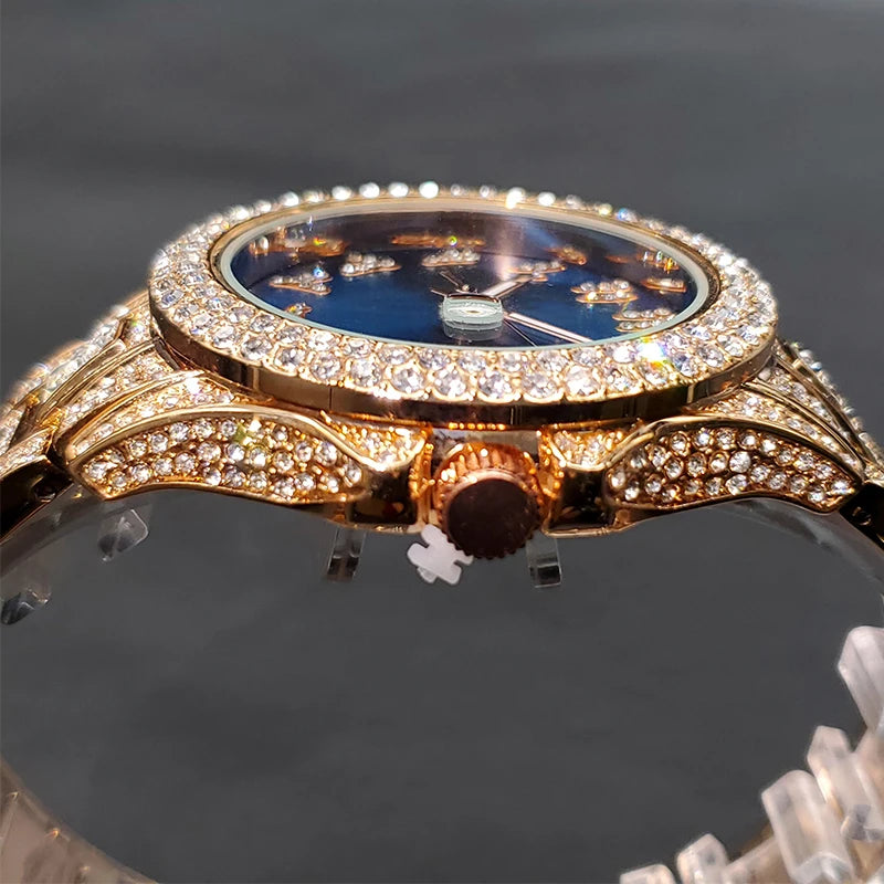 Miami Ice Men's Luxury Iced Out Watch & Bracelet Set