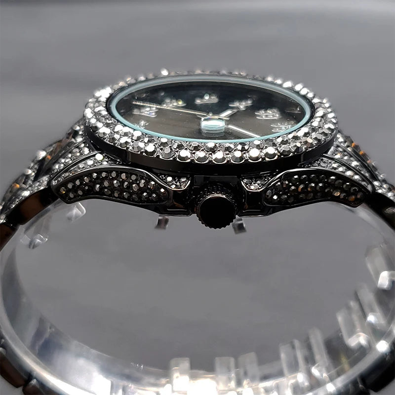 Miami Ice Men's Luxury Iced Out Watch & Bracelet Set