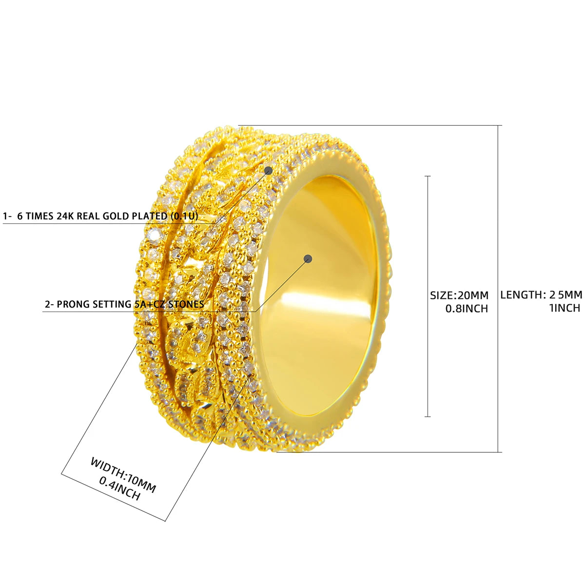 Bubble Letter Iced Out Men’s Ring
