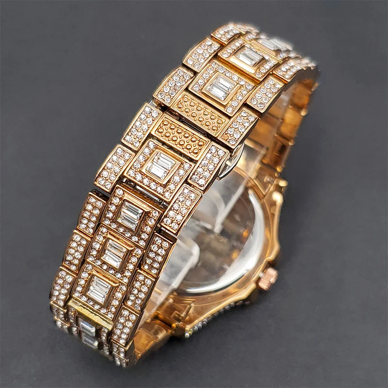 Miami Ice Men's Luxury Iced Out Watch & Bracelet Set