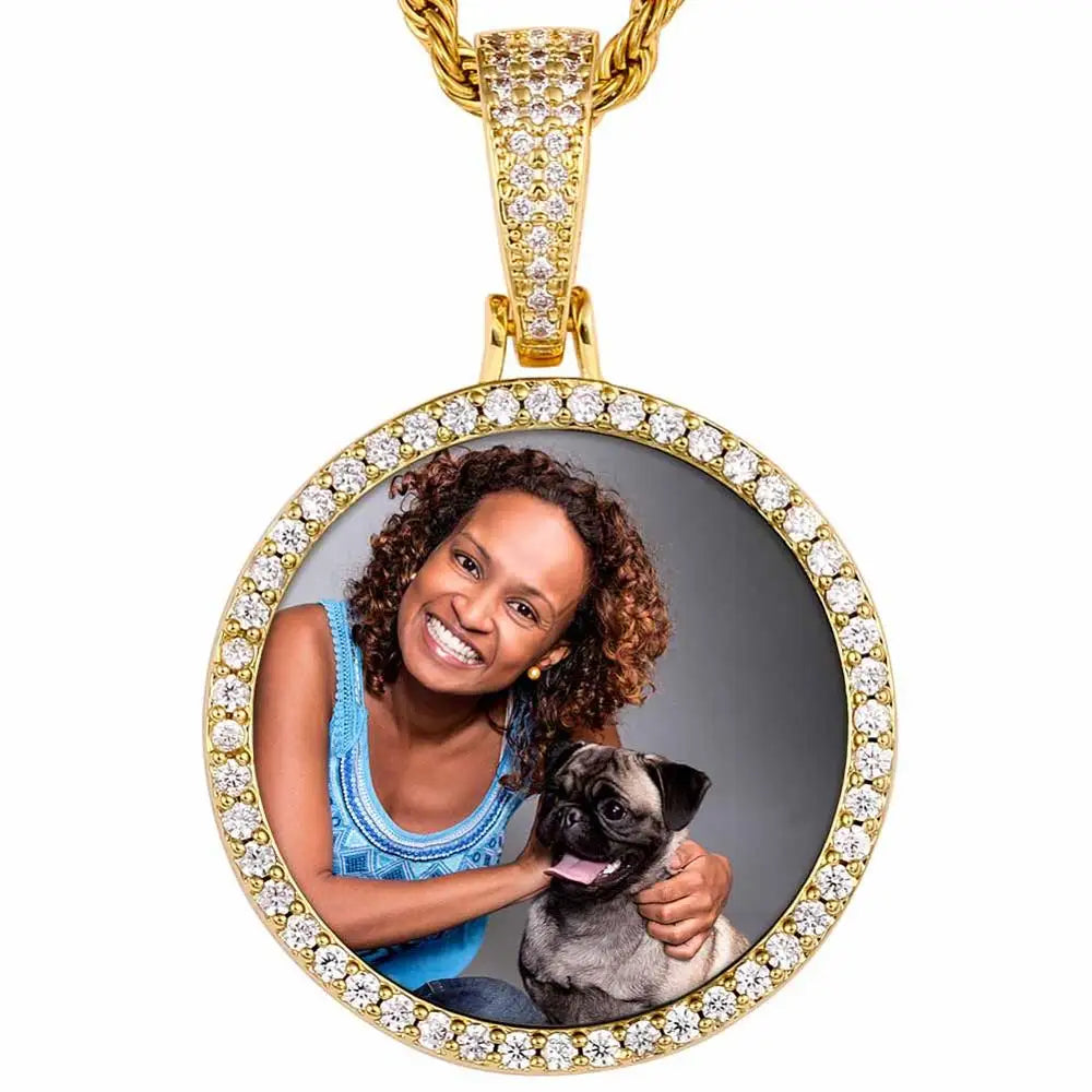 Miami Ice Vvs1 Custom Photo Pendant - White Gold