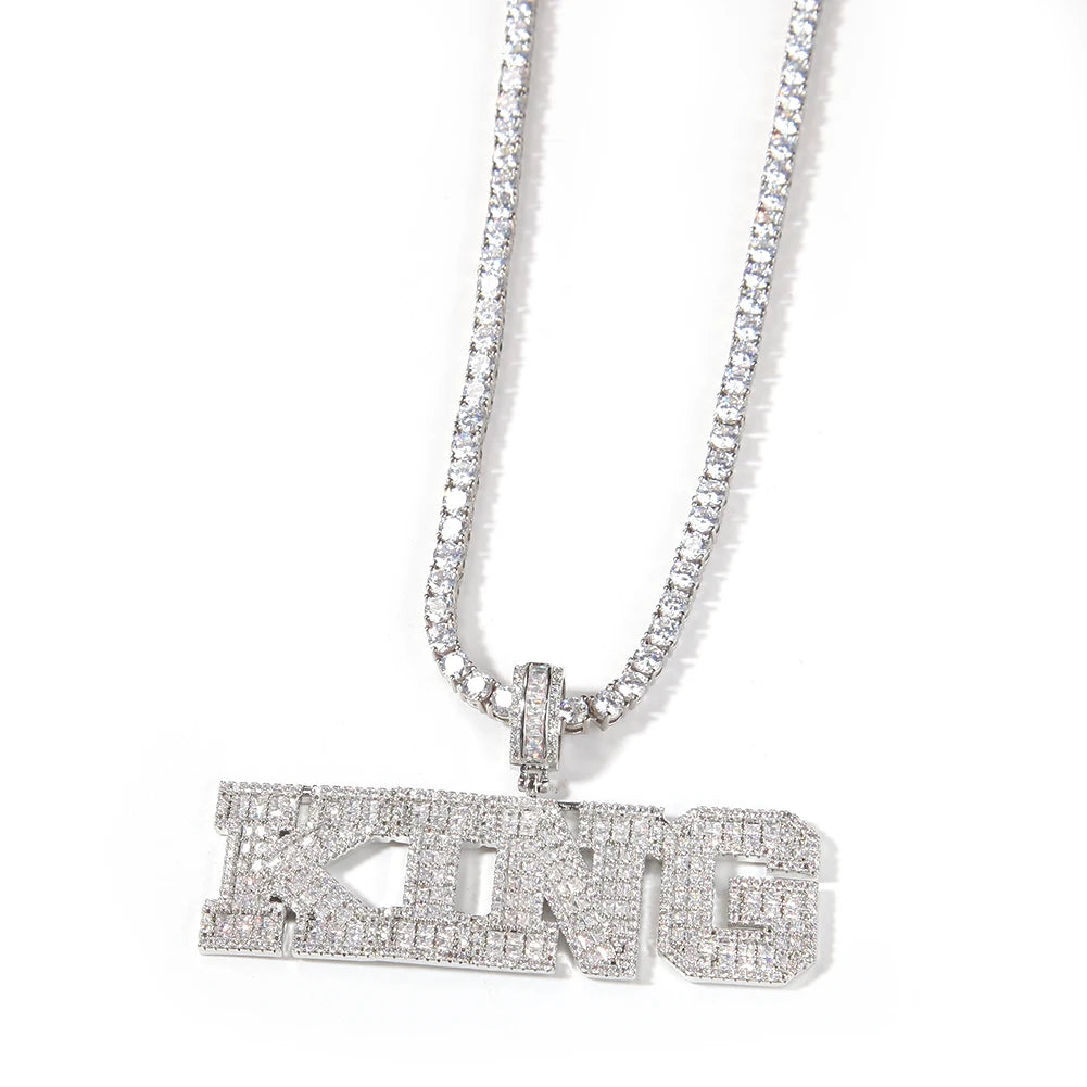 Miami Ice Baguette VVS Custom Letter Pendant - White Gold
