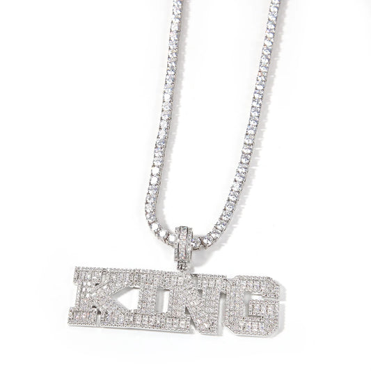 Miami Ice Baguette VVS Custom Letter Pendant - White Gold