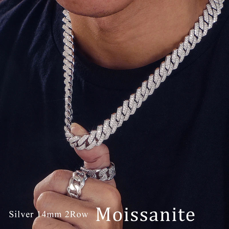 Miami Ice 20mm Moissanite Prong Cuban Link Chain - Gold Vermeil
