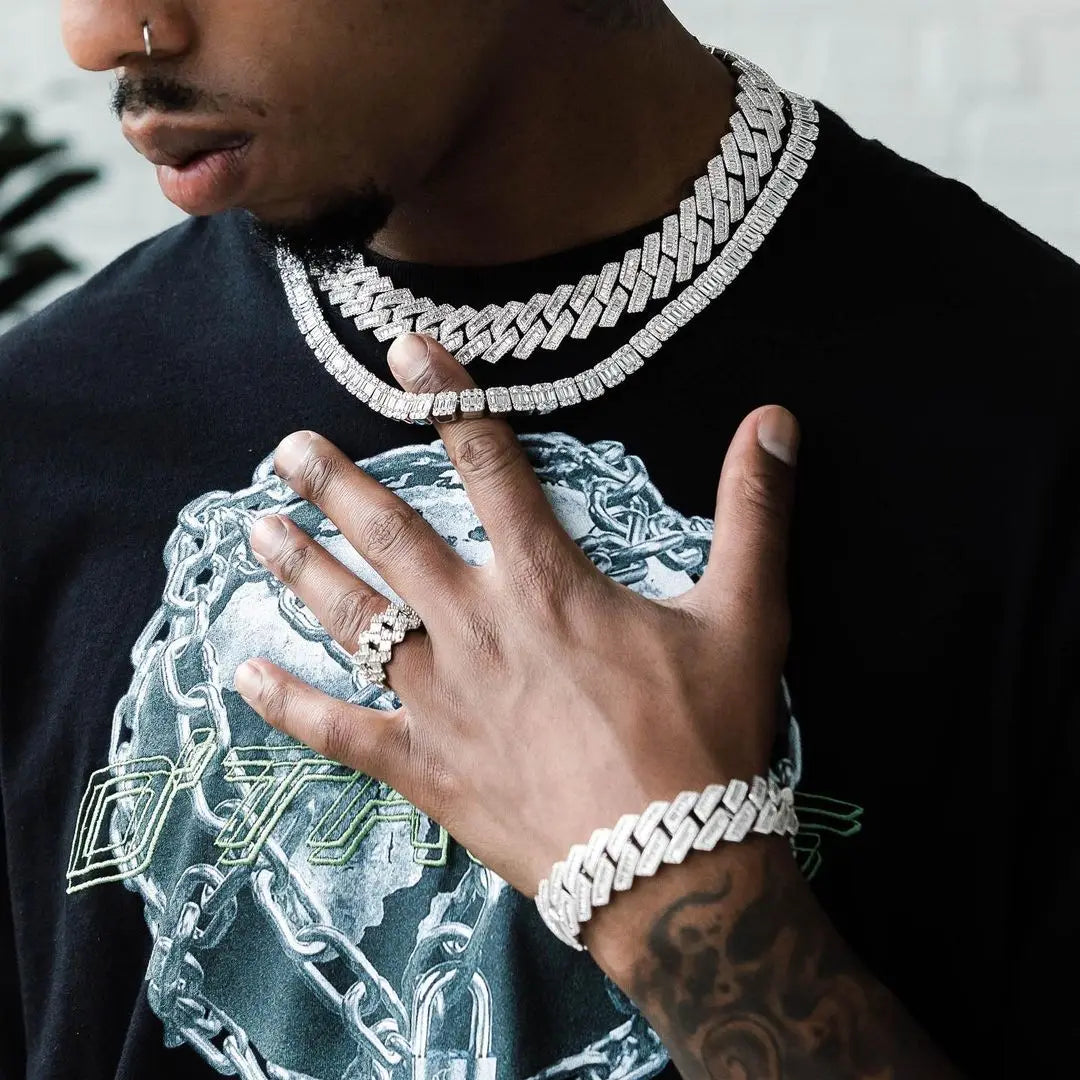 Miami Ice 19mm Prong Baguette Cuban Chain