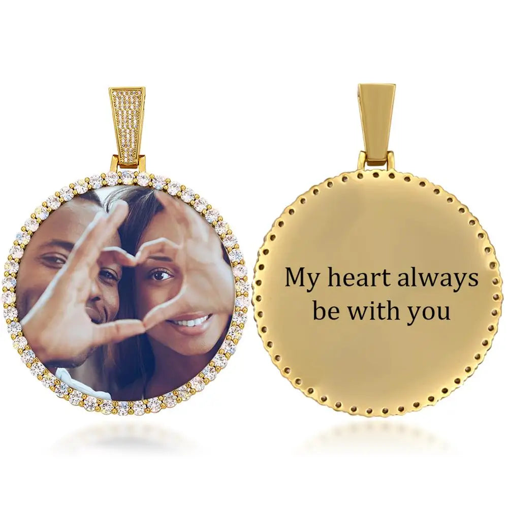 Miami Ice Vvs1 Custom Photo Pendant - White Gold