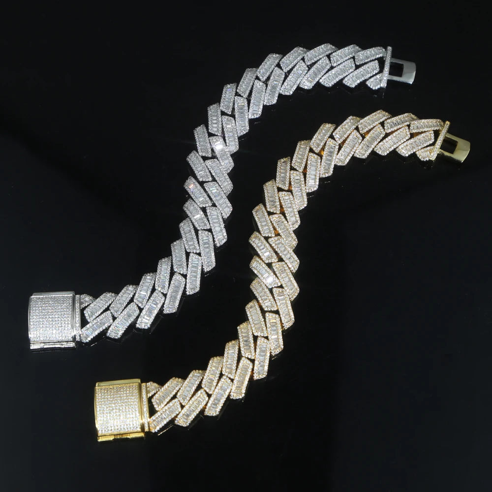 Miami Ice 19mm Prong Baguette Cuban Chain