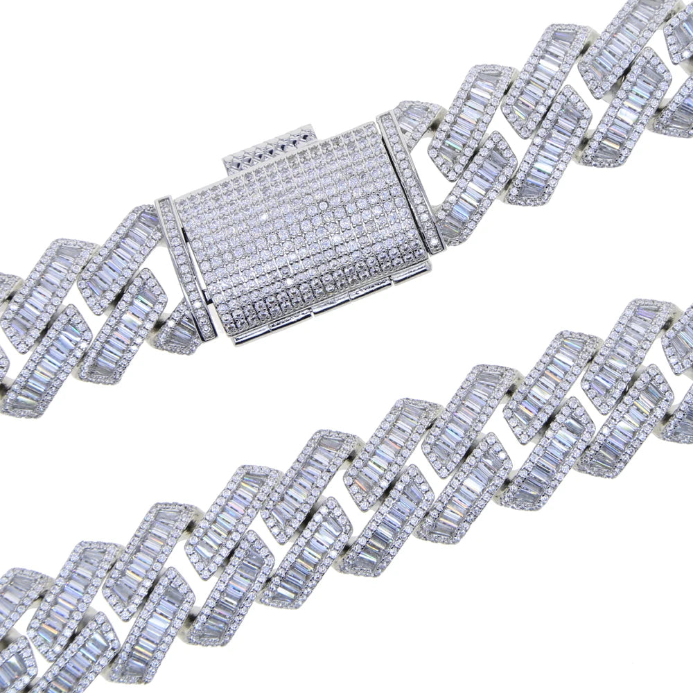 Miami Ice 19mm Prong Baguette Cuban Chain