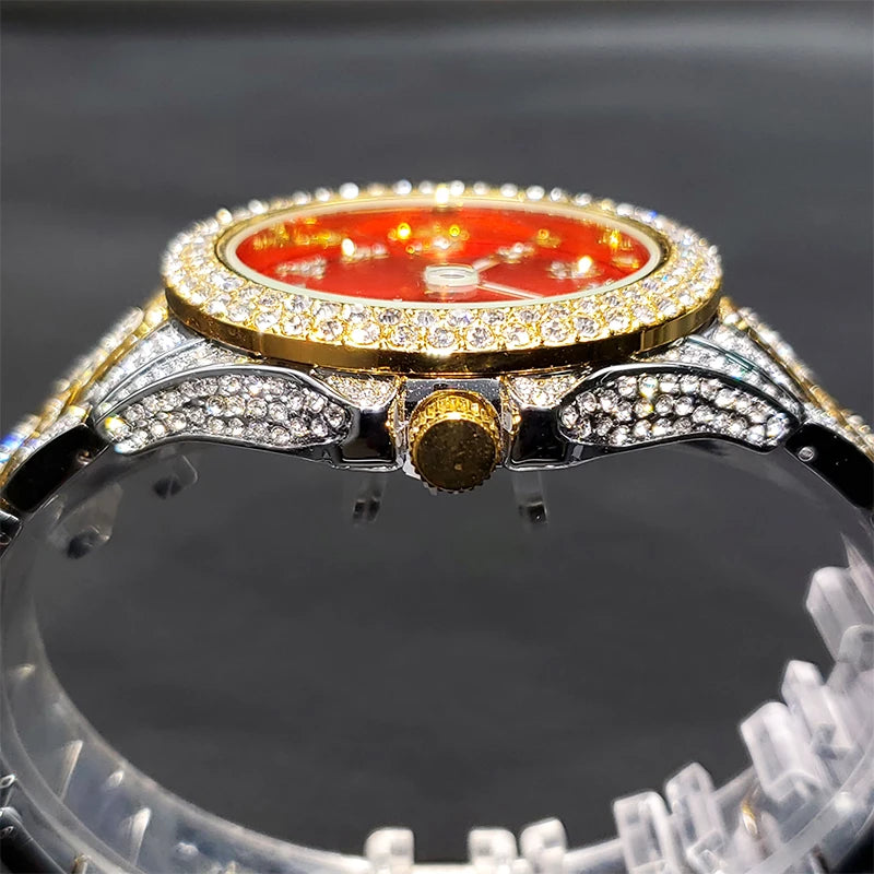 Miami Ice Men's Luxury Iced Out Watch & Bracelet Set