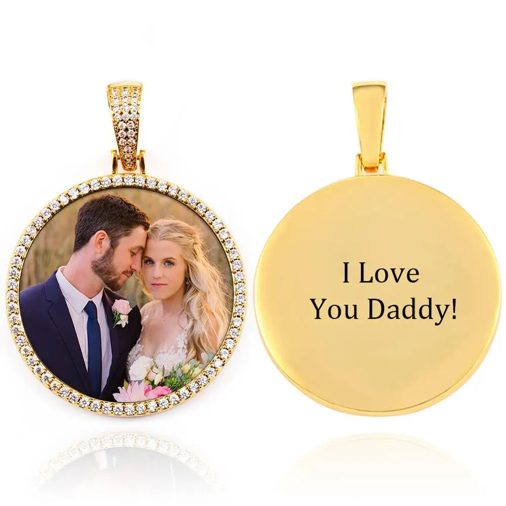 Miami Ice Vvs1 Custom Photo Pendant - White Gold