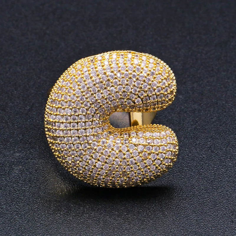 Miami Ice A-Z Initial Custom Letter Iced Out Ring