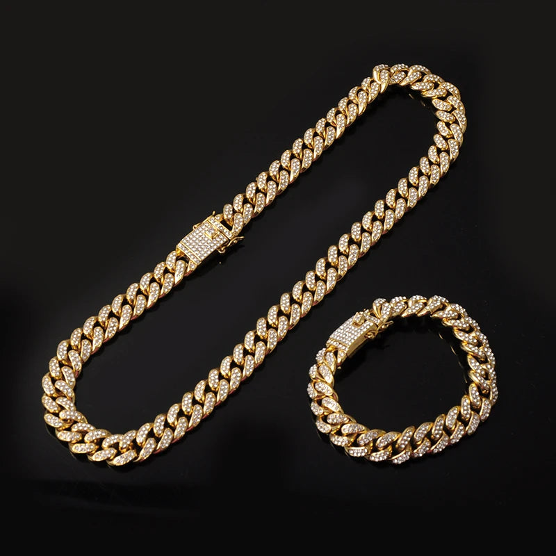 Miami Ice 14mm Cuban Link Chain - White Gold