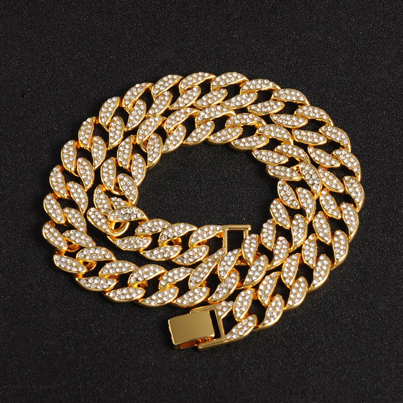 Miami Ice 14mm Cuban Link Chain - White Gold