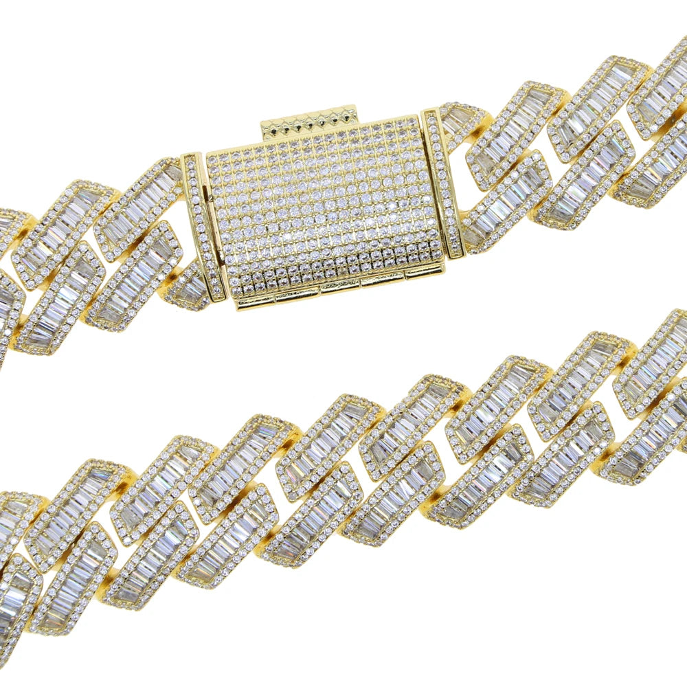 Miami Ice 19mm Prong Baguette Cuban Chain