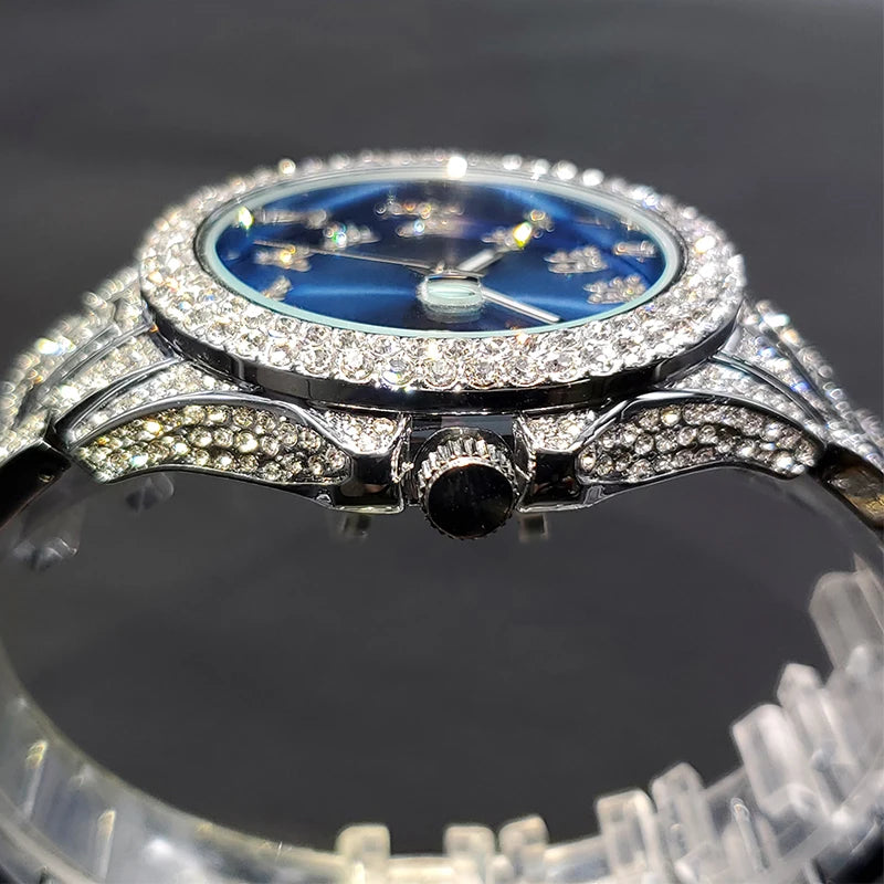 Miami Ice Men's Luxury Iced Out Watch & Bracelet Set