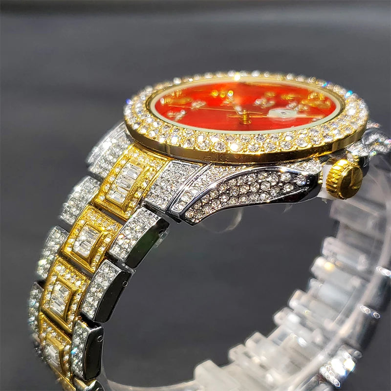 Miami Ice Men's Luxury Iced Out Watch & Bracelet Set