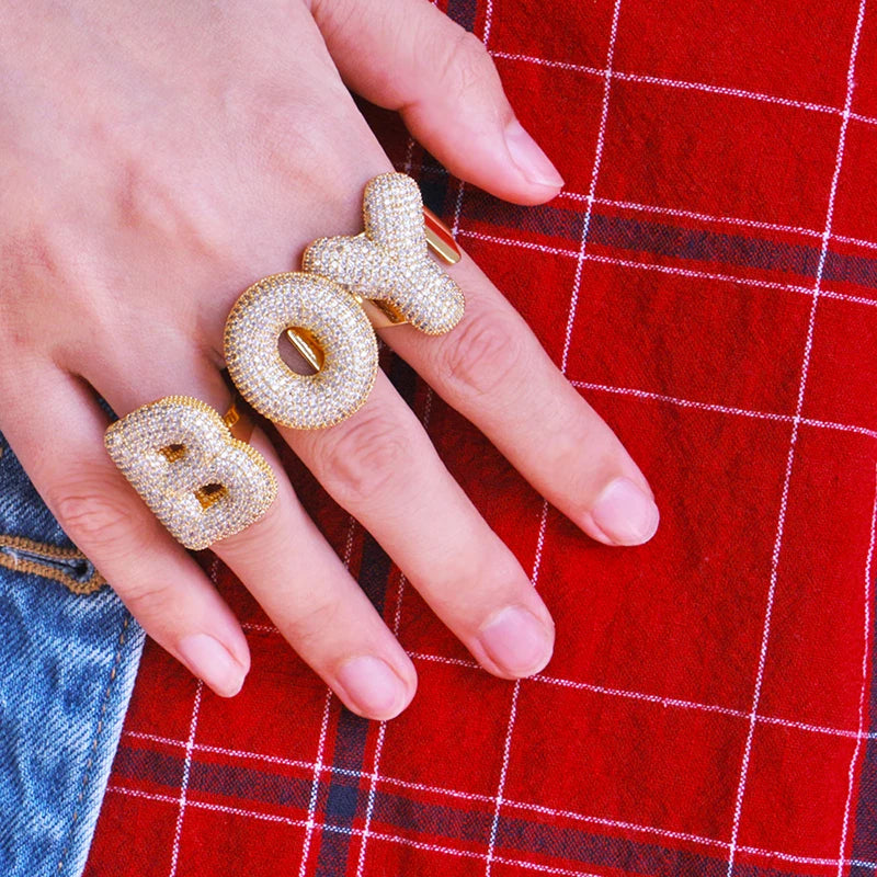 Miami Ice A-Z Initial Custom Letter Iced Out Ring
