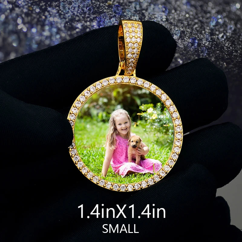 Miami Ice Vvs1 Custom Photo Pendant - White Gold