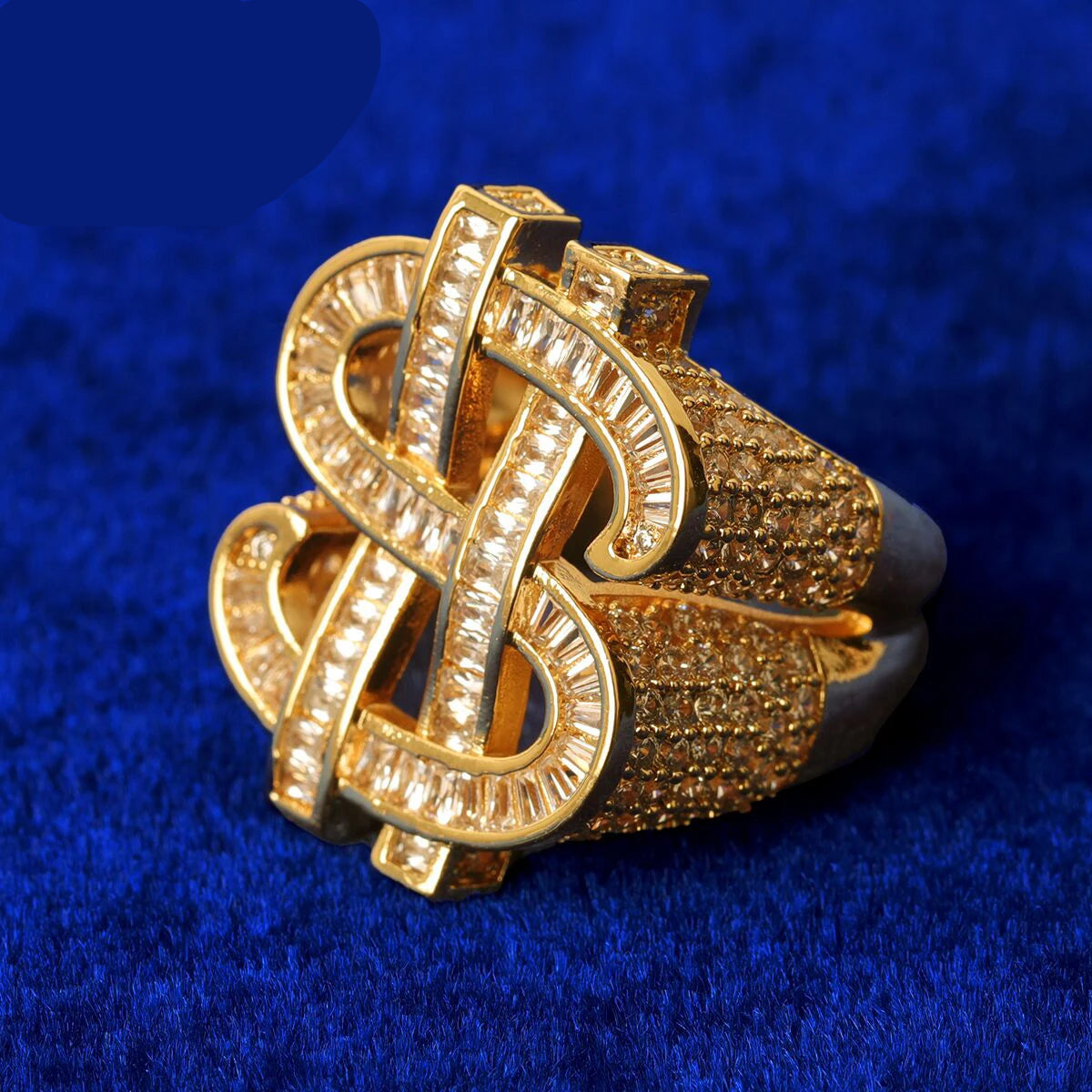 Miami Ice Dollar Sign Iced Out Ring